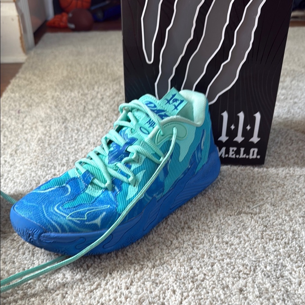 Puma Kids Aqua and Blue Sneakers - Picture 3 of 5